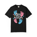 "Moms Deliver the Best Gifts" Baby Footprint T-Shirt (Light Font)