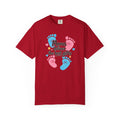 "Moms Deliver the Best Gifts" Baby Footprint T-Shirt (Dark Font)